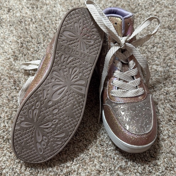 Sketchers Girl's Street Standouts 2.0-Leopard Shine Sneaker in Rose Gold - Picture 8 of 9